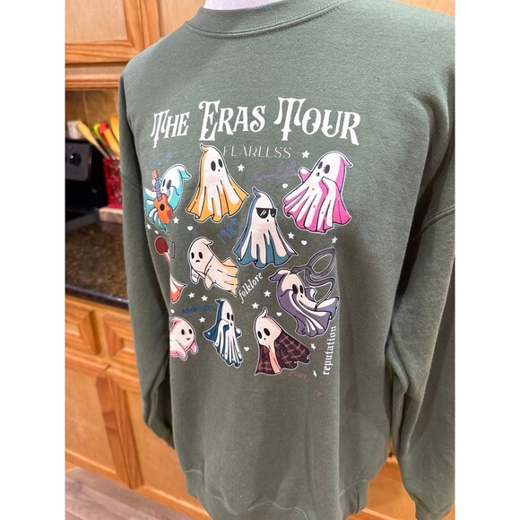 Taylor The Eras Tour Ghost Unisex Heavy Blend™ Crewneck Sweatshirt Size L EUC - Picture 3 of 5